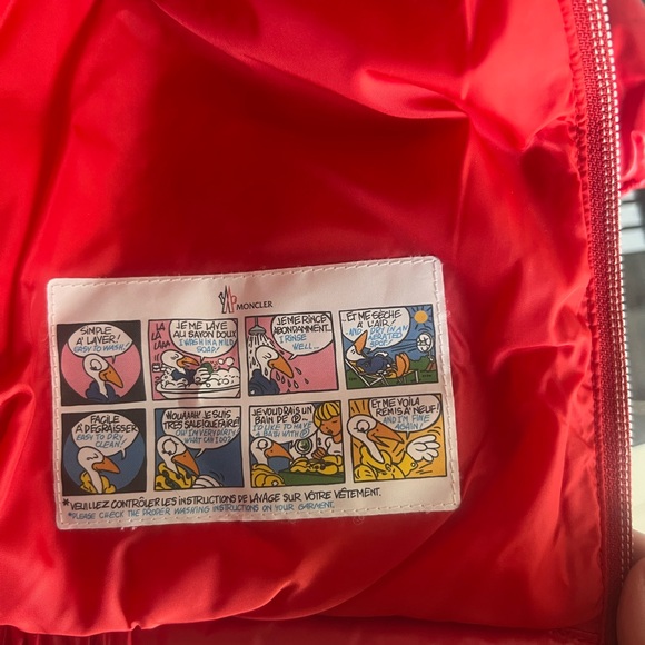 Red Moncler Kids Toddler New Aubert PufferJacket Size 3 NWOT - Picture 8 of 11